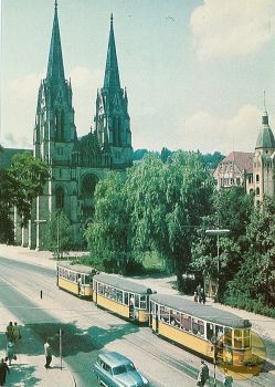 Postkarte "Marienkirche - Linie 1 - 1958"