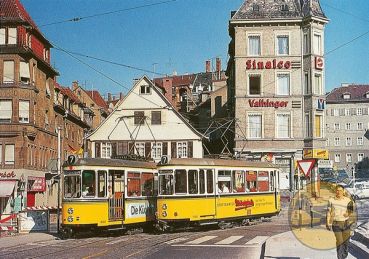 Postkarte "Wilhelmsplatz - Linie 7 - 1968"