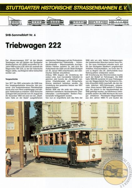 Fahrzeugbeschreibung "Triebwagen 222"