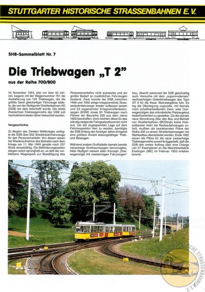 Fahrzeugbeschreibung "Die Triebwagen T2"