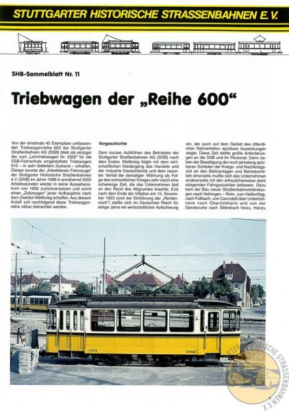 Fahrzeugbeschreibung "Triebwagen der "Reihe 600"