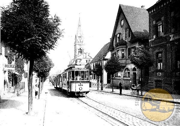s/w Postkarte "Dreiwagenzug - Linie 5 - Zuffenhausen"