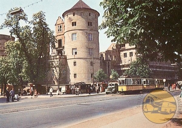 Postkarte "Altes Schloß - Linie 18 - 1954"