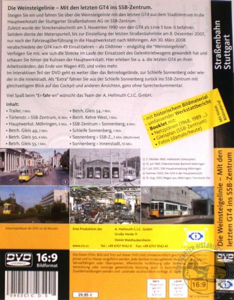 DVD "Die Weinsteigelinie - Mit dem letzten GT4 ins SSB-Zentrum"
