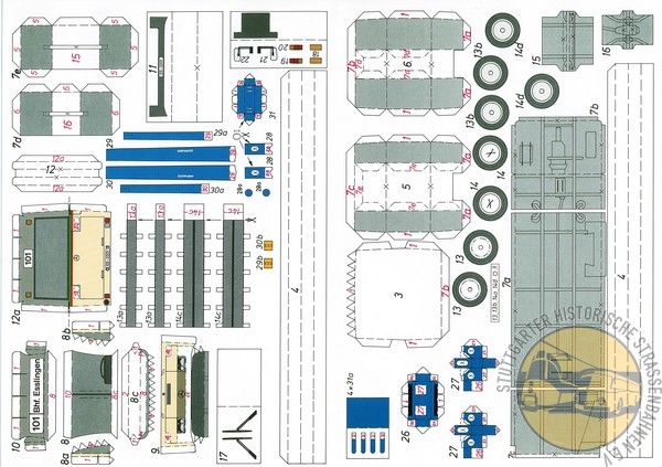 Karton-Modellbaubogen "Elektro-Bus Esslingen"